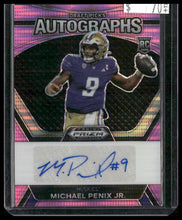 Load image into Gallery viewer, 2024 Panini Prizm Draft Picks Michael Penix Jr. Autographs Neon Pink Pulsar #/15
