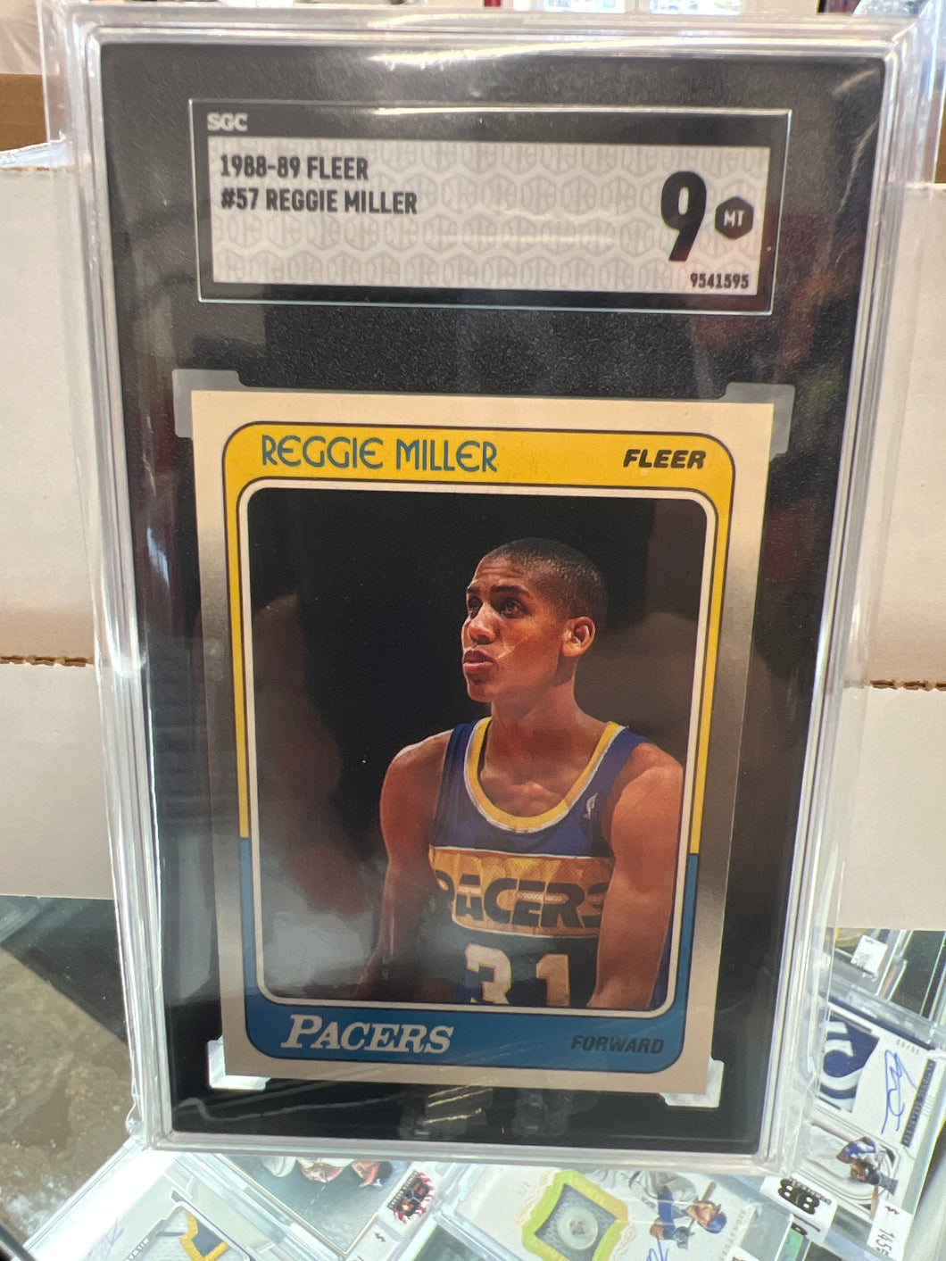 1988-89 Fleer Reggie Miller Rookie RC #57 Pacers SGC 9