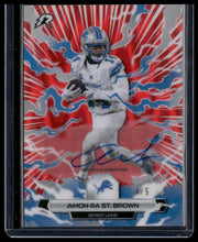Load image into Gallery viewer, 2025 Topps Resurgence Amon-Ra St. Brown Signatures Red Power Surge Refractor #/5
