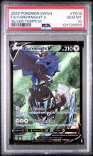 Load image into Gallery viewer, 2022 Sword &amp; Shield Silver Tempest Fa/Corviknight V Silver Tempest PSA 10
