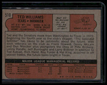 Load image into Gallery viewer, 1972 Topps #510 Ted Williams
