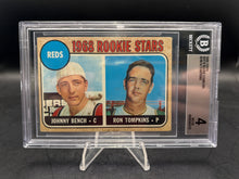 Load image into Gallery viewer, 1968 Topps #247b Reds 1968 Rookie Stars (Johnny Bench / Ron Tompkins) BGS 4
