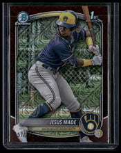 Load image into Gallery viewer, 2025 Bowman #BCP-50 Jesus Made Chrome Prospects Mojo Burgundy Refractor #/275
