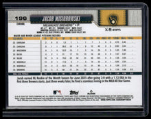 Load image into Gallery viewer, 2026 Topps Chrome #196 Jacob Misiorowski Blue Wave Refractors #/150
