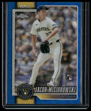 Load image into Gallery viewer, 2026 Topps Chrome #196 Jacob Misiorowski Blue Wave Refractors #/150
