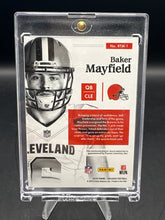 Load image into Gallery viewer, 2018 Panini Encased Baker Mayfield Rookie Triple Memorabilia Sapphire #/25

