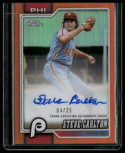Load image into Gallery viewer, 2026 Topps Chrome Steve Carlton Chrome Legends Autographs Orange Refractors #/25
