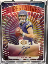 Load image into Gallery viewer, 2024 Panini Illusions #S-JJM J.J. McCarthy Superlatives Red #/49
