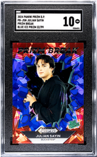 Load image into Gallery viewer, 2024 Panini Prizm Draft Picks Julian Sayin Prizm Break Blue Ice Prizm /99 SGC 10
