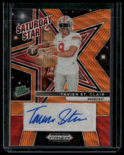 Load image into Gallery viewer, 2025 Panini Prizm D.P. Tavien St. Clair Saturday Stars Autos Orange Wave #/75
