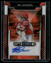 Load image into Gallery viewer, 2025 Leaf Optichrome #BA-BJ2 Bo Jackson Base Autographs Lava Orange #/4
