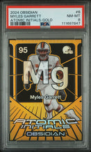 Load image into Gallery viewer, 2024 Panini Obsidian Atomic Initials #6 Myles Garrett Atomic Initials-Gold PSA 8
