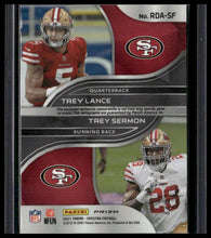 Load image into Gallery viewer, 2021 Spectra Trey Lance / Trey Sermon Rookie Dual Patch Autos Neon Splatter #/8
