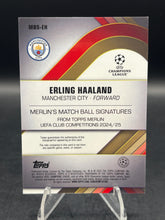 Load image into Gallery viewer, 2024-25 Merlin Erling Haaland Merlin’s Match Ball Signatures Orange #/25
