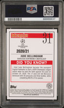 Load image into Gallery viewer, 2020 Topps Merlin Chrome #31 Jude Bellingham Aqua Prism Refractor PSA 10
