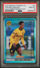 Load image into Gallery viewer, 2020 Topps Merlin Chrome #31 Jude Bellingham Aqua Prism Refractor PSA 10
