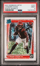 Load image into Gallery viewer, 2021 Panini Donruss Optic #207 Ja'Marr Chase White Sparkle PSA 9

