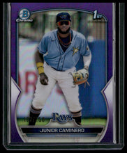 Load image into Gallery viewer, 2023 Bowman #BCP-61 Junior Caminero Chrome Prospects Purple Refractor #/250
