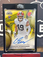 Load image into Gallery viewer, 2025 Topps Chrome Black Carson Schwesinger Rookie Autos Gold Mini-Diamond #/50
