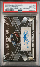 Load image into Gallery viewer, 2020 Obsidian Ricky Watters Lightning Strike Auto #/100 PSA 10 Pop 1
