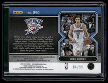Load image into Gallery viewer, 2021-22 Panini Obsidian #240 Josh Giddey RPA #/99
