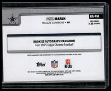 Load image into Gallery viewer, 2025 Topps Chrome Phil Mafah Chrome Rookie Autographs Orange Refractor #/25

