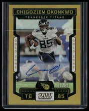 Load image into Gallery viewer, 2023 Score #34 Chigoziem Okonkwo Signatures Gold Zone #/50
