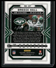 Load image into Gallery viewer, 2022 Panini Obsidian #107 Breece Hall Rookie Autos Electric Etch Blue Finite #/1
