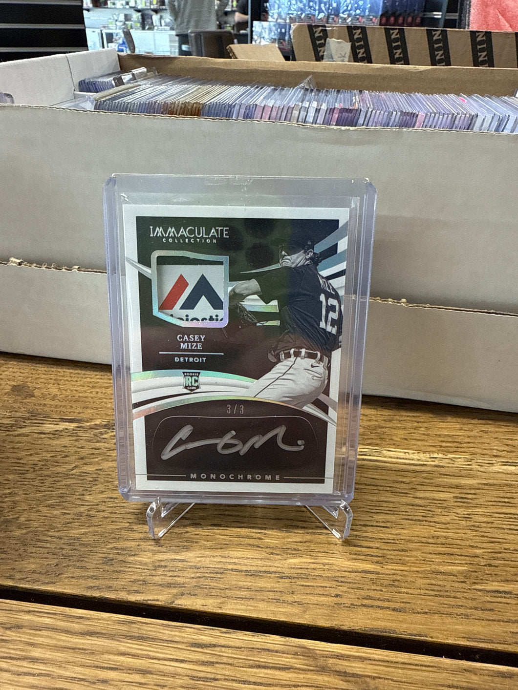 Casey Mize 2021 Panini Immaculate Monochrome Majestic Tag Eyeblack Auto RC 3/3