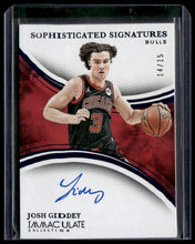 Load image into Gallery viewer, 2024-25 Immaculate Collection Josh Giddey Sophisticated Signatures Blue #/15
