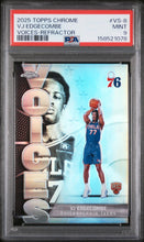 Load image into Gallery viewer, 2025 Topps Chrome Voices #VS-8 Vj Edgecombe Voices-Refractor PSA 9
