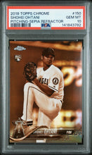 Load image into Gallery viewer, 2018 Topps Chrome #150 Shohei Ohtani Sepia Refractor PSA 10
