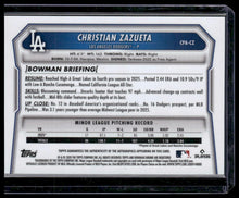 Load image into Gallery viewer, 2026 Bowman Chrome #CPA-CZ Christian Zazueta Prospect Autographs
