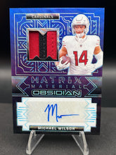 Load image into Gallery viewer, 2024 Panini Obsidian Michael Wilson Matrix Material Autographs Purple #/49
