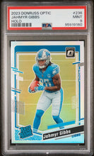 Load image into Gallery viewer, 2023 Panini Donruss Optic #236 Jahmyr Gibbs Holo PSA 9

