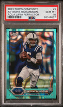 Load image into Gallery viewer, 2023 Topps Composite #3 Anthony Richardson Aqua Lava Refractor PSA 10
