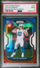 Load image into Gallery viewer, 2020 Panini Prizm #325 Justin Herbert Prizm Red White and Blue PSA 9

