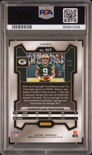 Load image into Gallery viewer, 2023 Panini Prizm #107 Christian Watson No Huddle Neon Green #/5 PSA 9
