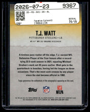 Load image into Gallery viewer, 2025 Topps Signature Class #96 T.J. Watt Autographs Silver #/275
