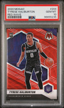 Load image into Gallery viewer, 2020-21 Panini Mosaic #204 Tyrese Haliburton Mosaic Red Wave PSA 10
