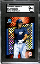 Load image into Gallery viewer, 2014 Bowman Chrome Draft Aaron Judge Scouts Breakouts Die-Cut Xfractor /99 SGC 9

