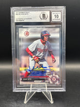 Load image into Gallery viewer, 2017 Bowman Draft #BD-162 Juan Soto On Card In Person Autograph Beckett 10
