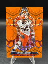 Load image into Gallery viewer, 2020 Panini Mosaic #55 Myles Garrett Prizm Orange Fluorescent #/25
