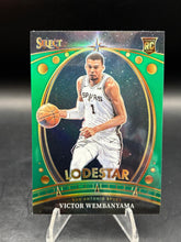 Load image into Gallery viewer, 2023-24 Panini Select #9 Victor Wembanyama Lodestars Green Prizm
