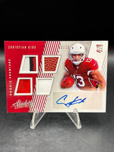 Load image into Gallery viewer, 2018 Absolute Christian Kirk Rookie Premiere Material Autos Quad Spectrum #/10
