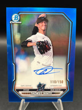 Load image into Gallery viewer, 2026 Bowman #CPA-TW Thomas White Chrome Prospect Autographs Blue Refractor #/150
