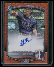 Load image into Gallery viewer, 2025 Bowman Draft Gavin Fien Chrome Prospect Autos Orange Mojo Refractor #/25
