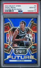 Load image into Gallery viewer, 2024 Panini Select WNBA #9 Angel Reese Select Future Prizm Blue PSA 10 #/49

