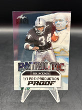 Load image into Gallery viewer, 2026 Leaf Metal #NNO Bo Jackson Metal Pre-Production Proofs Clear Blue #/1
