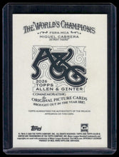 Load image into Gallery viewer, 2026 Topps Allen &amp; Ginter Miguel Cabrera Full-Size Relic A A&amp;G Back #/50

